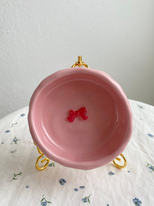 Pink bow mini trinket