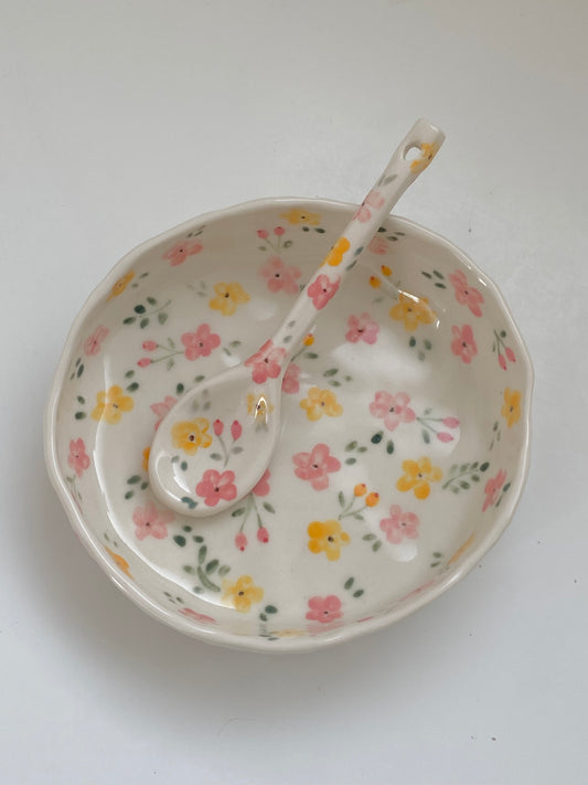 Candied Daisy bowl and spoon set 🌸🌼