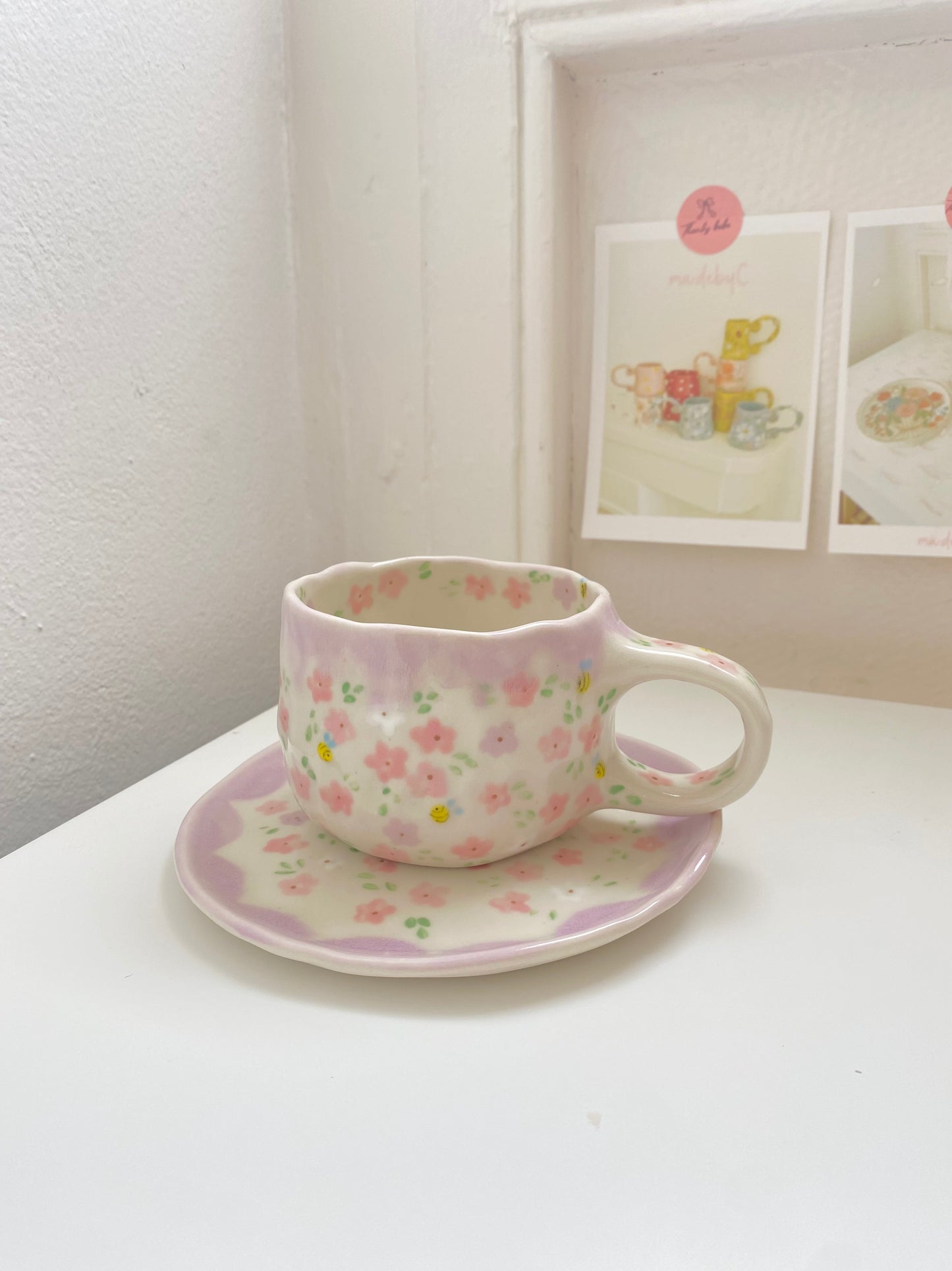 Dreamy Daises mug & saucer set 💐🐝