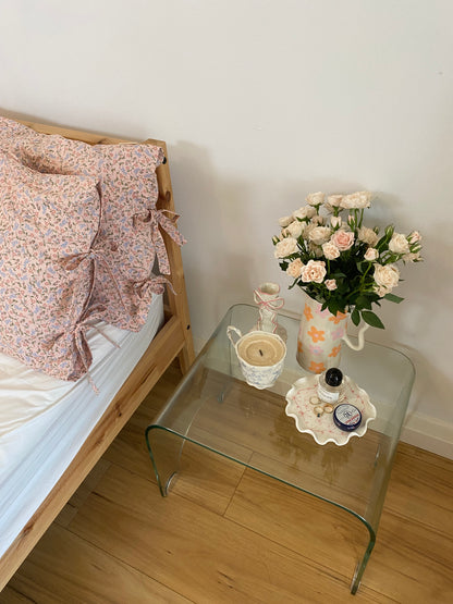 Candied Daisy Pillowcase with ribbon ties