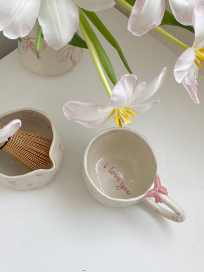 Be my Valentines 💗 Matcha bowl and mug set 🍵