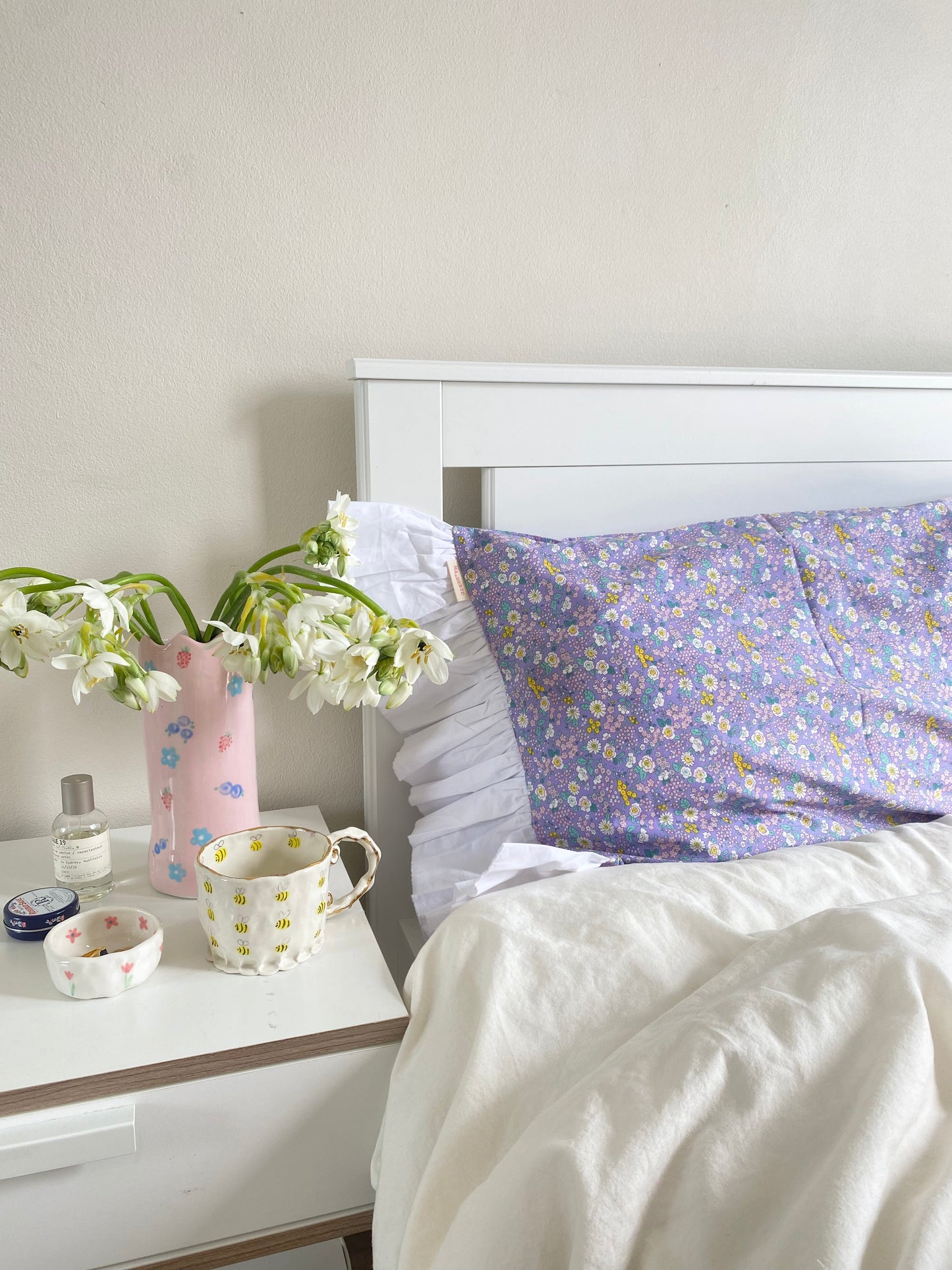 Floral Ruffled Pillowcase