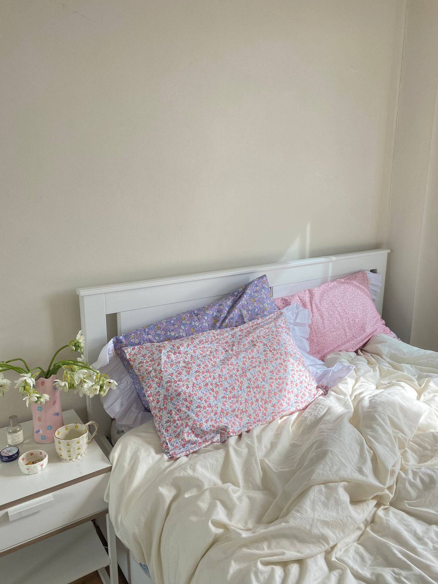 Floral Ruffled Pillowcase